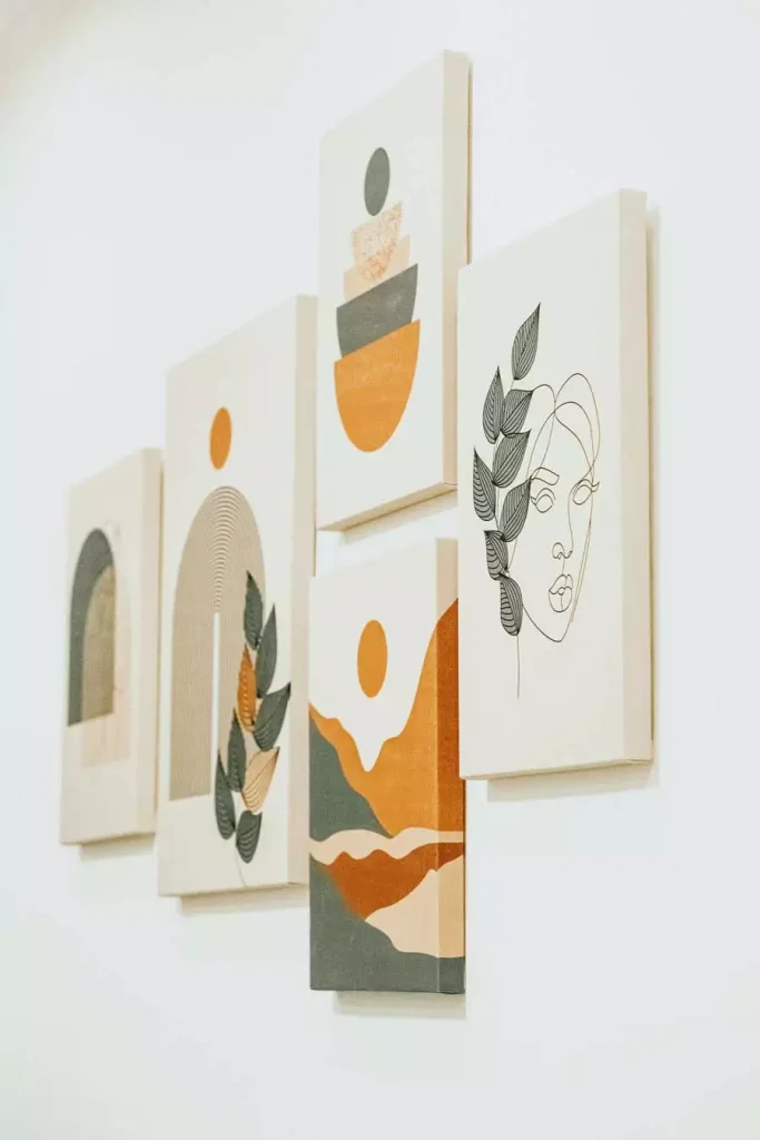 Modern Line Art And Shape Wall Decor Gallery Arrangement