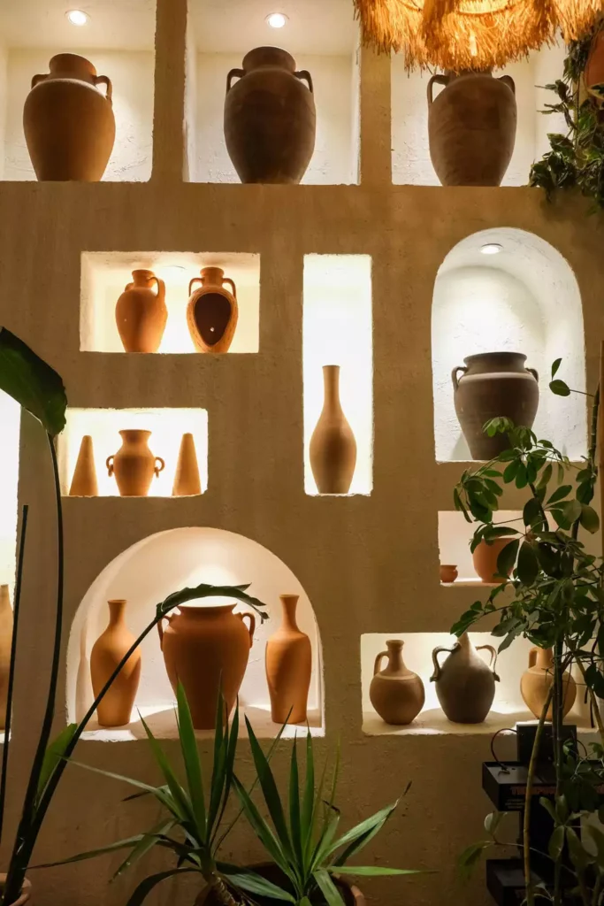Plaster Wall Arches And Niches Lined With Terracotta Amphora Jugs
