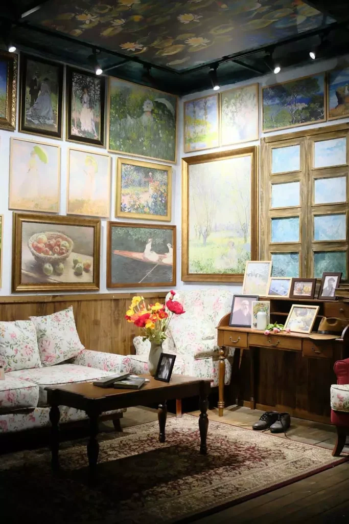 Vintage Garden Painting Wall Art Decor Gallery In Cozy Parlor